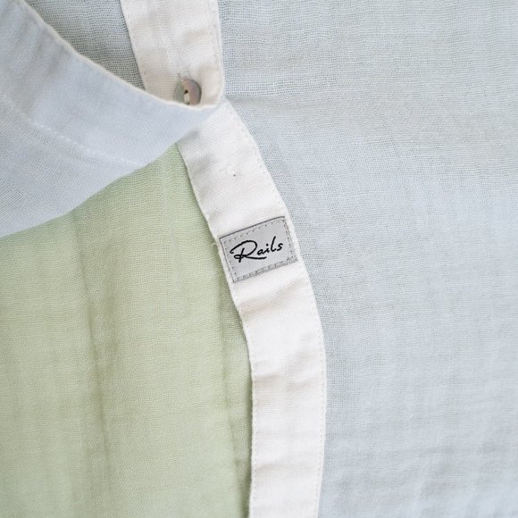 Rails Ellis Shirt Gauze Cotton Lightweight Button Up Top Color Block - Picture 8 of 12